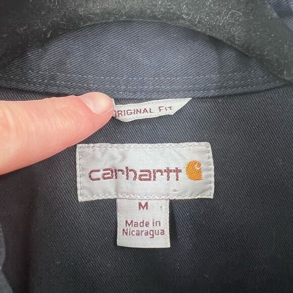 Carhartt Men's‎ Blue Button-Down Long Sleeve Original Fit Shirt Size Medium - Picture 6 of 11